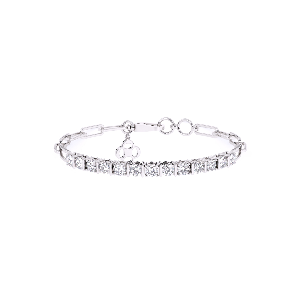 Round lab Diamond Gold Bracelet